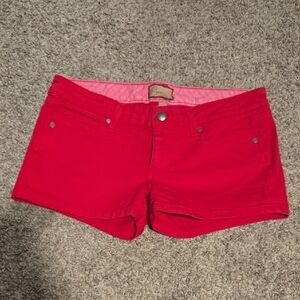 PAIGE Bright Red Jean Shorts